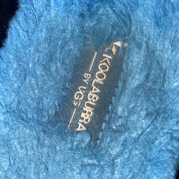Koolaburra By Ugg Blue Fluffy Slide On Slippers Size Girls 13 - Picture 3 of 5